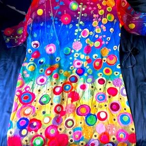 Bright colored soft material kaftanish dress lg